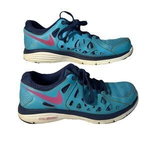 Nike Dual Fusion Run 2 Shoes Womens Size 8 Turquoise Athletic Running Sneakers